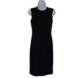 Centre Ville Paris Black Striped Sleeveless Sheath Dress Measurements provided